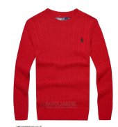 Ralph Lauren Homme Pull Round Neck Mesh Polo Rouge
