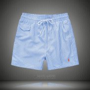 Ralph Lauren Homme Shorts Lacing Mesh Polo Stripe Bleu Brillante