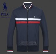 Ralph Lauren Homme Vestes Mesh Polo Zip Bleu Acier