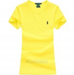 Ralph Lauren Femme Mesh Polo T-shirt Clair Jaune