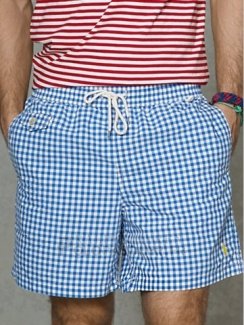 Ralph Lauren Homme Shorts Lacing Mesh Polo Stripe Bleu