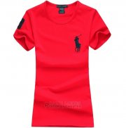 Ralph Lauren Femme Pony Polo T-shirt Rouge