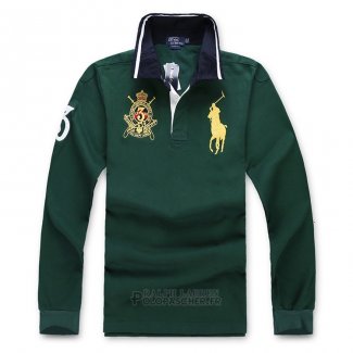 Ralph Lauren Homme Polo Manches Longues Pony Polo Vert