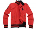 Ralph Lauren Homme Vestes Zip Collar Pony Polo Stripe Rouge Noir