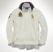 Ralph Lauren Homme Polo Manches Longues Crest Pony Polo Blanc