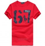 Ralph Lauren Homme T-shirt Number 67 Rouge