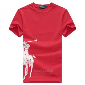 Ralph Lauren Homme T-Shirt Round Neck Blanc Rouge