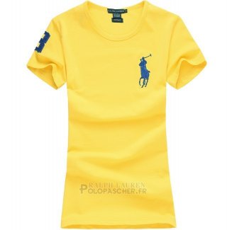 Ralph Lauren Femme Pony Polo T-shirt Jaune