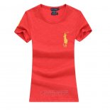 Ralph Lauren Femme Pony Polo T-shirt Rouge2