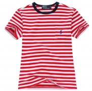 Ralph Lauren Enfant Mesh Polo T-shirt Stripe Rouge