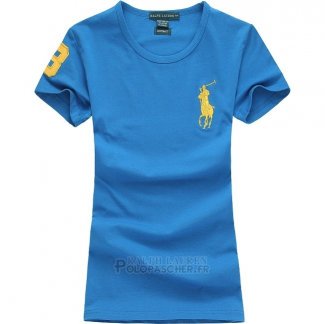 Ralph Lauren Femme Pony Polo T-shirt Bleu