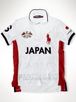 Ralph Lauren Homme Flag Polo Japan Blanc Rouge