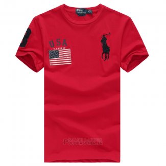 Ralph Lauren Homme T-shirt Pony Polo Usa Flag Rouge