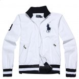 Ralph Lauren Homme Vestes Zip Collar Pony Polo Stripe Blanc Noir