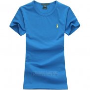 Ralph Lauren Femme Mesh Polo T-shirt Bleu