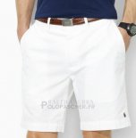 Ralph Lauren Homme Casual Short Pants Belt Pocket Pony Polo Blanc