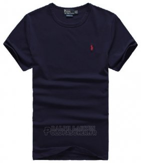 Ralph Lauren Homme Mesh Polo T-shirt Bleu Acier