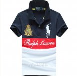Ralph Lauren Homme Pony Polo Crest Bleu Acier Blanc Rouge