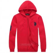 Ralph Lauren Homme Sweatshirts Match 3 Pony Polo Full Zip Rouge