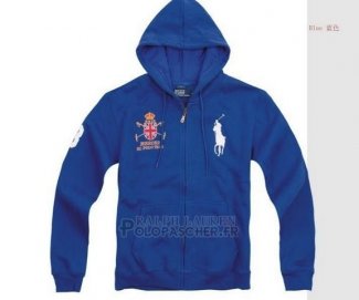 Ralph Lauren Homme Sweatshirts Pony Polo Full Zip Bleu