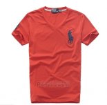 Ralph Lauren Homme T-shirt Pony Polo Rouge Bleu Acier