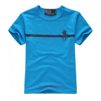 Ralph Lauren Enfant Mesh Polo T-shirt Bleu Noir