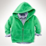 Ralph Lauren Enfant Sweatshirts Mesh Polo Zip Vert Rouge