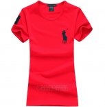 Ralph Lauren Femme Pony Polo T-shirt Rouge