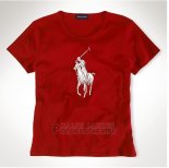 Ralph Lauren Femme Slim Fit Pony Polo T-shirt Rouge