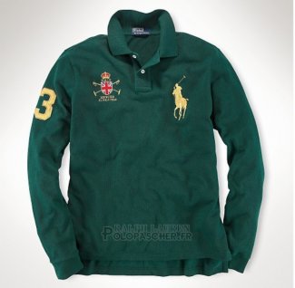 Ralph Lauren Homme Polo Manches Longues Pony Polo Fonce Vert