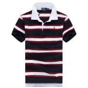 Ralph Lauren Homme Stripe Polo Noir Blanc Rouge