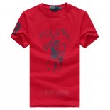 Ralph Lauren Homme T-Shirt Round Neck Printing Rouge
