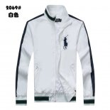 Ralph Lauren Homme Vestes Zip Collar Pony Polo Stripe Blanc3