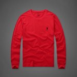 Ralph Lauren Homme Mesh Polo Longue T-Shirt Round Neck Rouge