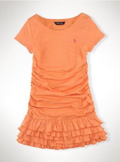 Ralph Lauren Enfant Corte Robes Orange