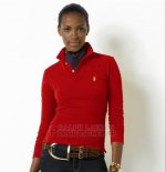 Ralph Lauren Femme Custom Fit Largo Chemise Mesh Polo Rouge Jaune