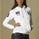 Ralph Lauren Femme Flag Polo Sweatshirts United States Blanc