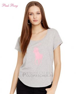 Ralph Lauren Femme Pony Polo T-shirt Gris