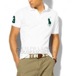 Ralph Lauren Homme Classic Fit Pony Polo Vert Logo Blanc