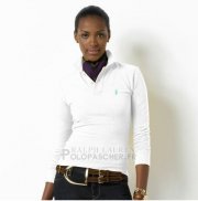 Ralph Lauren Femme Custom Fit Largo Chemise Mesh Polo Blanc