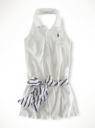 Ralph Lauren Enfant Mesh Polo Robes Blanc