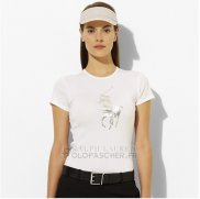 Ralph Lauren Femme Slim Fit Pony Polo Hope T-shirt Blanc