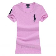 Ralph Lauren Femme Pony Polo T-shirt Fonce Rosa2