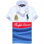 Ralph Lauren Homme Pony Polo Crest Blanc Rouge Bleu