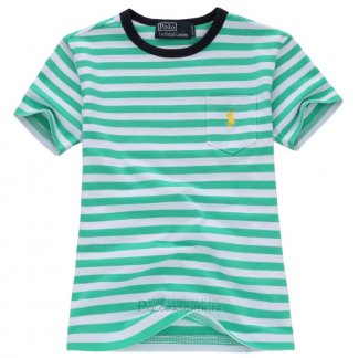 Ralph Lauren Enfant Mesh Polo T-shirt Stripe Vert