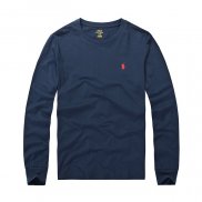 Ralph Lauren Homme Mesh Polo Longue T-Shirt Round Neck Sombre Bleu