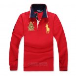 Ralph Lauren Homme Polo Manches Longues Pony Polo Rouge1