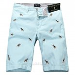 Ralph Lauren Homme Casual Short Pants Belt Dogs Pattern Clair Bleu