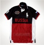Ralph Lauren Homme Flag Polo Russia Noir Rouge Blanc