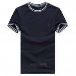 Ralph Lauren Homme Mesh Polo T-shirt Pocket Bleu Acier